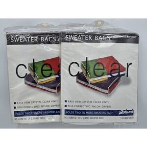 4 Bags - Multi Sweater Garment Storage Vinyl Cover Ups by Richards 14x18x4 NEW